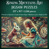 Magical Alice and Rabbit Wonderland Illustration Puzzle