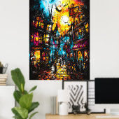 Magical Alley - Fantasy Expressionist Art Poster (Heimbüro)