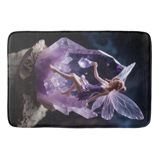 Magical Amethyst Fantasy Fairy Badematte (Vorderseite)
