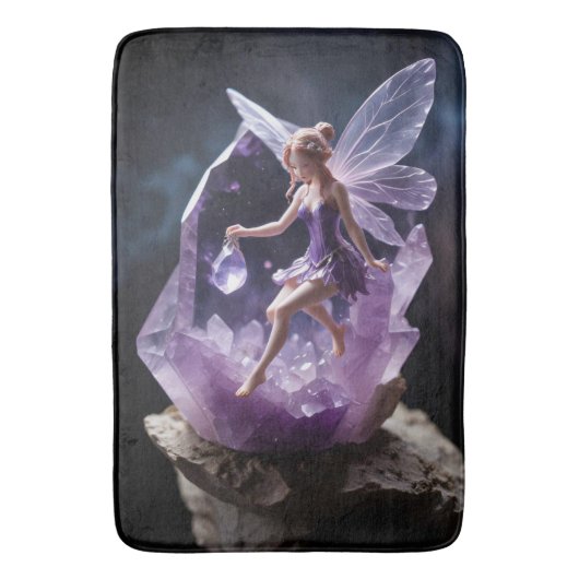 Magical Amethyst Fantasy Fairy Badematte (Vorderseite Vertikal)