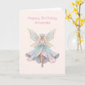 Magical Angel Fairy Pastel Colors Birthday Karte (Gelbe Blume)