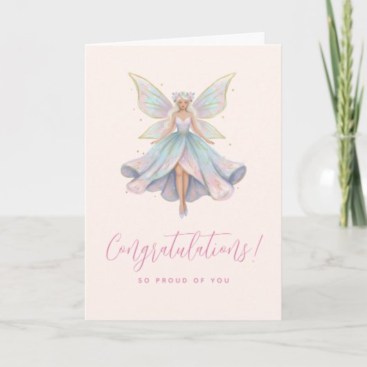 Magical Angel Fairy Pastel Colors Graduation Karte (Vorderseite)