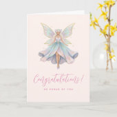 Magical Angel Fairy Pastel Colors Graduation Karte (Gelbe Blume)