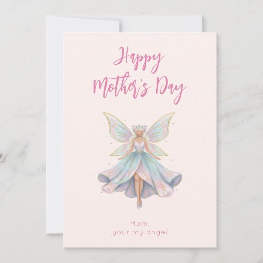 Magical Angel Fairy Pastel Colors Mother's Day Feiertagskarte (Vorderseite)