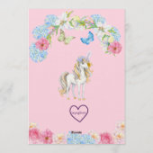 Magical Asian Princess Unicorn Birthday Einladung (Rückseite)