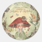 Magical Autumn Forest Fairy | Birthday Runder Aufkleber (Vorderseite)