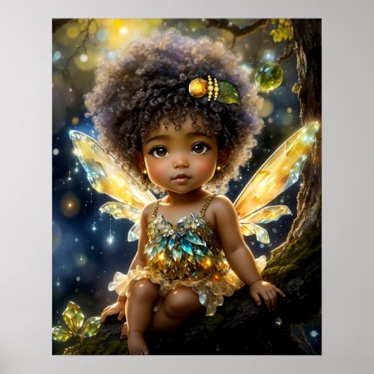 Magical Baby African Fairy in Tree Poster (Vorne)