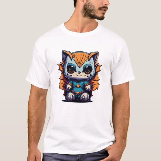 Magical Baby Animal Superhero Illustration T-Shirt (Vorderseite)