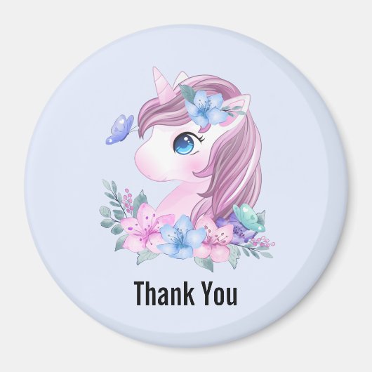 Magical Baby Unicorn mit Big Eyes Danke Magnet (Vorne)