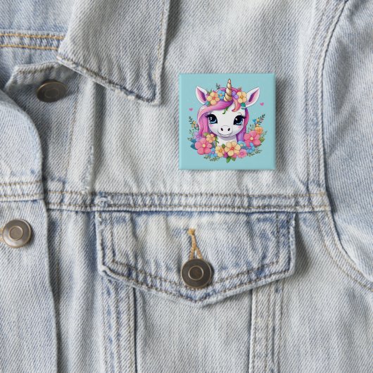 Magical Baby Unicorn mit Blume Button (Beispiel)