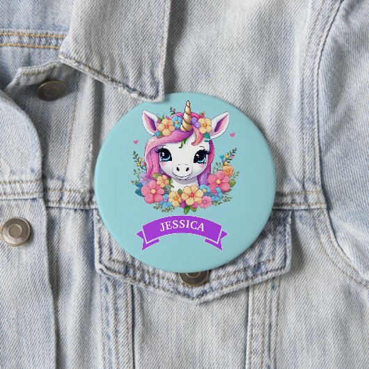 Magical Baby Unicorn mit Blume Button (Beispiel)