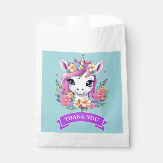 Magical Baby Unicorn mit Blume Geschenktütchen (Vorderseite)