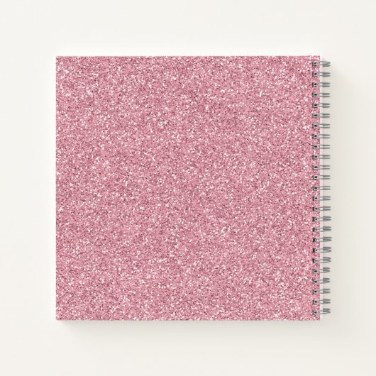 Magical Baby Unicorn Pink Imitats Glitzer Kinder Notizblock (Rückseite)