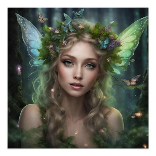 Magical Beautiful Nature Forest Fairy Poster (Vorderseite)