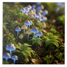 Magical Bioluminescent Fungi - Deep Forest Fliese