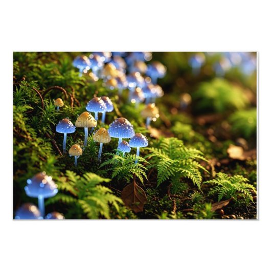 Magical Bioluminescent Fungi - Deep Forest Fotodruck (Vorne)