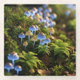 Magical Bioluminescent Fungi - Deep Forest Glasuntersetzer