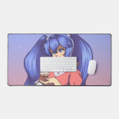 Magical Birthday Anime Girl Schreibtischunterlage (Tastatur & Maus)