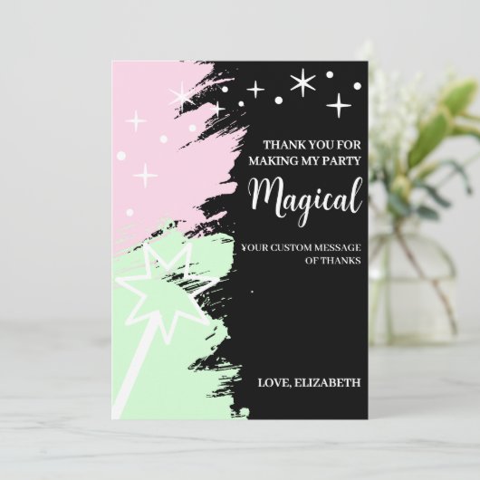 Magical Birthday Dankeskarte (Stehend Vorderseite)