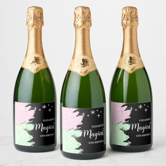 Magical Birthday Schaumweinetikett (Flaschen)