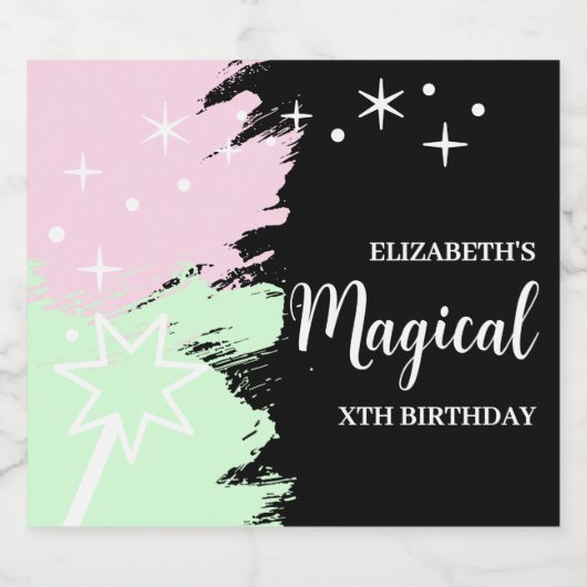 Magical Birthday Schaumweinetikett (Einzelnes Label)