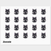 Magical Black Cat Kawaii Galaxy Schwanz Witchy Kit Runder Aufkleber (Blatt)