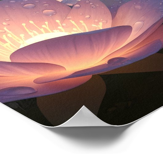 Magical Bloom Forest with Glowing Dream Flowers Poster (Ecke)