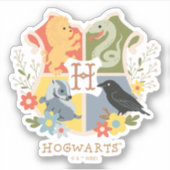Magical Blooms HOGWARTS™ Wappen Aufkleber (Vorderseite)