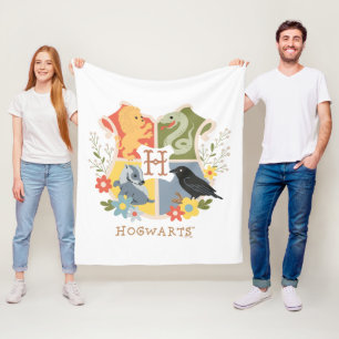 Magical Blooms HOGWARTS™ Wappen Fleecedecke
