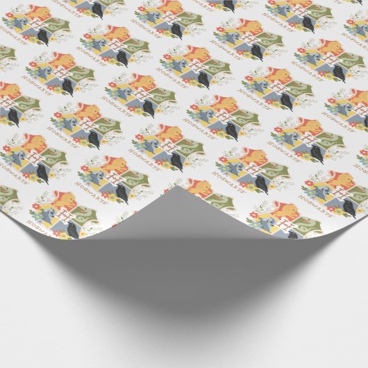 Magical Blooms HOGWARTS™ Wappen Geschenkpapier (Ecke)