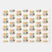 Magical Blooms HOGWARTS™ Wappen Geschenkpapier Set (Vorderseite)