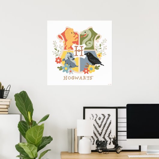 Magical Blooms HOGWARTS™ Wappen Poster (Heimbüro)