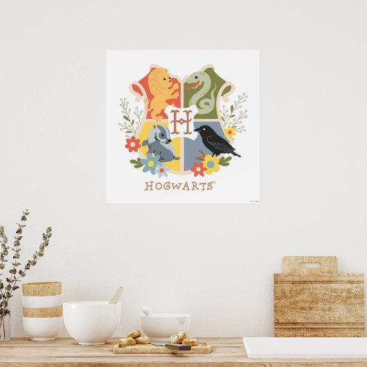 Magical Blooms HOGWARTS™ Wappen Poster (Küche)