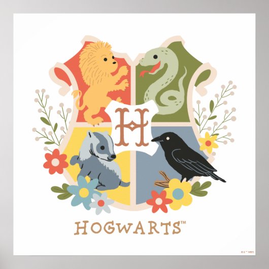 Magical Blooms HOGWARTS™ Wappen Poster (Vorne)