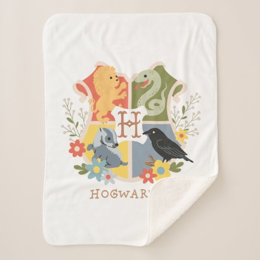 Magical Blooms HOGWARTS™ Wappen Sherpadecke (Vorderseite)