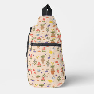 Magical Blooms Mandrake Pattern Crossbody Bag