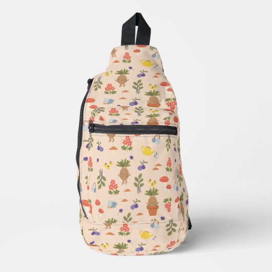 Magical Blooms Mandrake Pattern Crossbody Bag (Vorderseite)