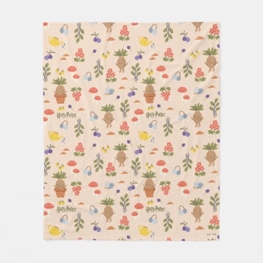 Magical Blooms Mandrake Pattern Fleecedecke (Vorderseite)