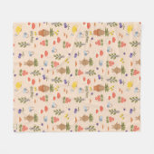 Magical Blooms Mandrake Pattern Fleecedecke (Vorderseite (Horizontal))