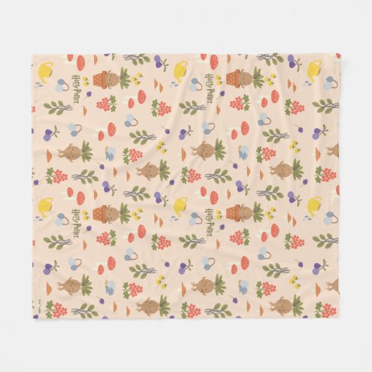 Magical Blooms Mandrake Pattern Fleecedecke (Vorderseite (Horizontal))