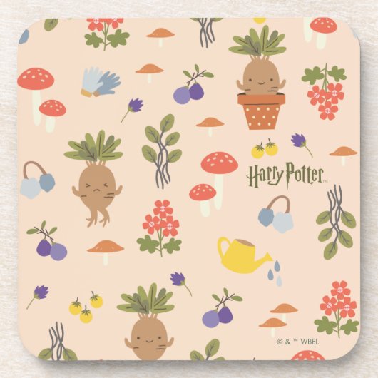 Magical Blooms Mandrake Pattern Getränkeuntersetzer (Vorderseite)