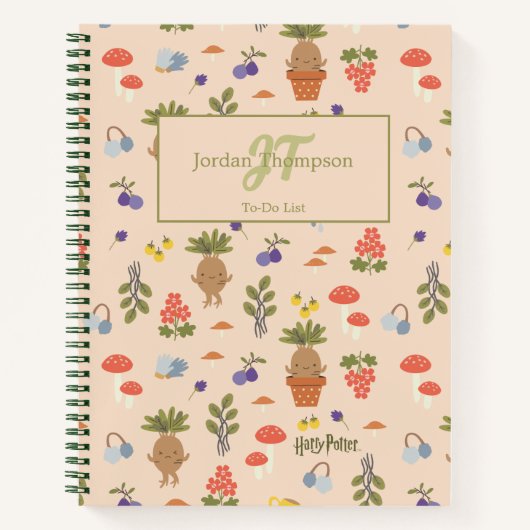 Magical Blooms Mandrake Pattern Notizblock (Vorderseite)