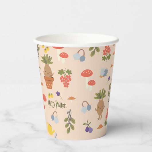 Magical Blooms Mandrake Pattern Pappbecher (Rückseite)