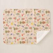 Magical Blooms Mandrake Pattern Sherpadecke (Vorderseite (Horizontal))