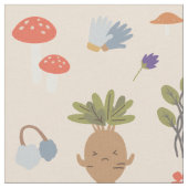 Magical Blooms Mandrake Pattern Stoff (Nahaufnahme)