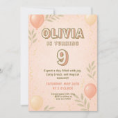 Magical Blossom Ballon Geburtstagsfeier Einladung (Vorderseite)