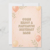 Magical Blossom Ballon Geburtstagsfeier Einladung (Rückseite)