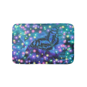 Magical Blue Butterfly Badematte