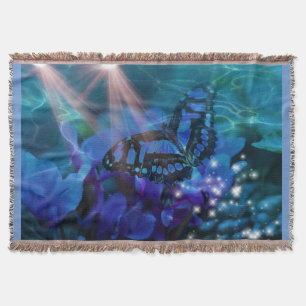 Magical Blue Butterfly Decke