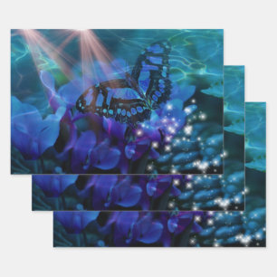Magical Blue Butterfly Geschenkpapier Set